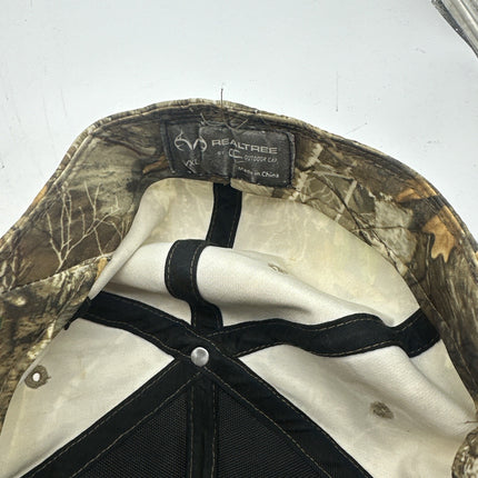 Vintage 90's Realtree Camo Snapback Hunting Hat Cap Youngan Tree Bark EUC