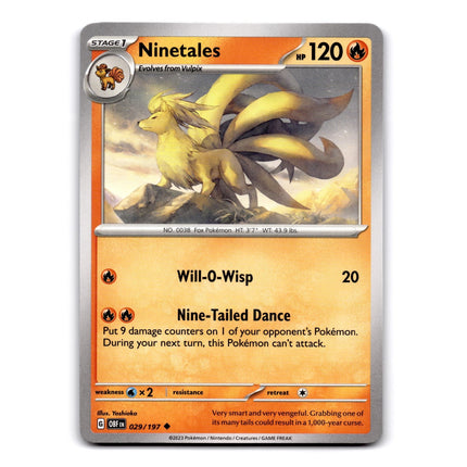 Ninetales Uncommon SV03: Obsidian Flames 029/197 NM