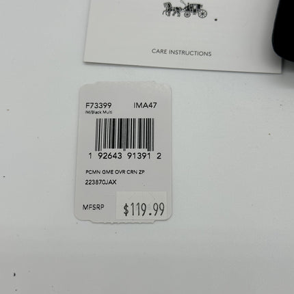 Coach Women's Corner Zip Wristlet Leather Wallet w/ Pac-Man Game Over - F73399