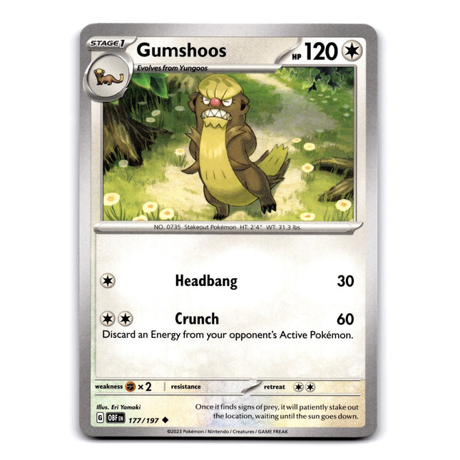 Gumshoos Uncommon SV03: Obsidian Flames 177/197 NM