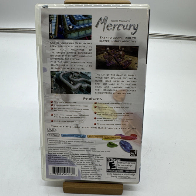 Archer MacLean's Mercury (Sony PSP, 2005) Pre-Owned CIB (Working)