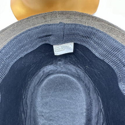 Vintage Fedora Swede like material, 100% polyester Brown Stripe SM/MED