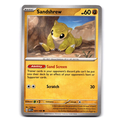 Sandshrew Common SV: Scarlet & Violet 151 027/165 NM