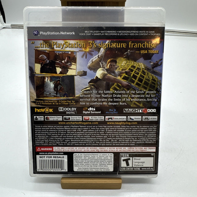 Uncharted 3: Drake's Deception (Sony PlayStation 3, 2011) Complete