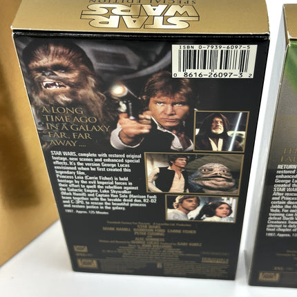 Star Wars Trilogy VHS 3-Tape Boxed Set THX Gold Special Edition 1997