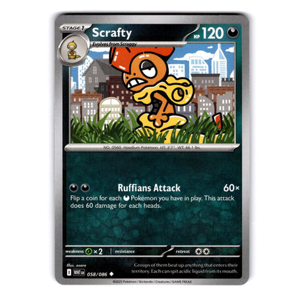 Scrafty Uncommon SV: White Flare 058/086 NM