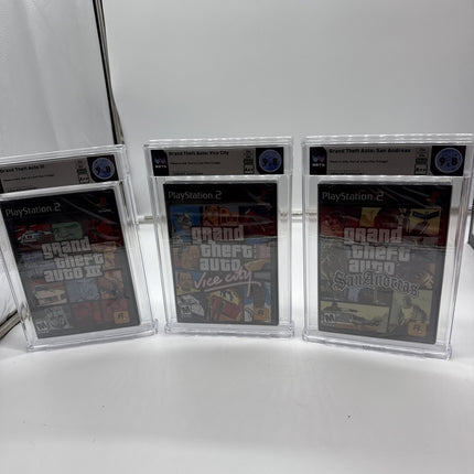 Grand Theft Auto III GTA 3 + San Andreas PS2 - Trilogy - SEALED - WATA 9.8 A++