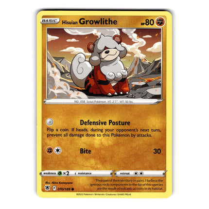 Hisuian Growlithe - (Cosmos Holo) Promo Deck Exclusives 070/189 NM