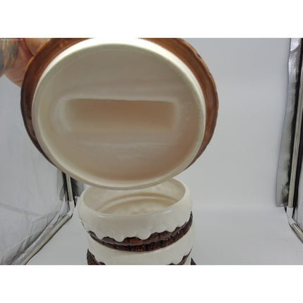 Chocolate Sandwich Cookie Oreo Cookie Jar Vintage EUC dripping art style tall