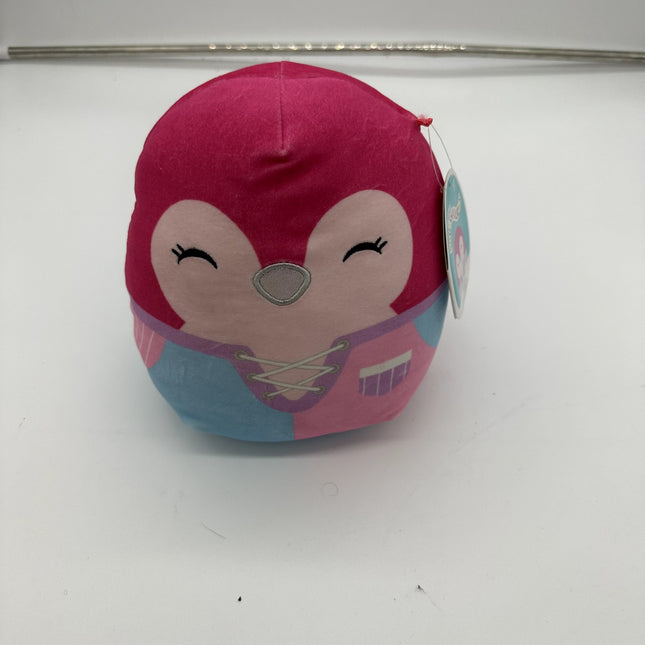 Squishmallows 8” Kavya Pink Penguin Bird w Printed Shirt Pattern Plush