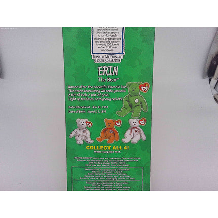 Erin The Bear-1996 McDonalds Ty Beanie Baby with Rare Errors 1993, OakBrook