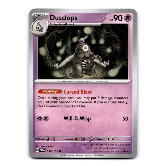 Dusclops Common SV: Prismatic Evolutions 036/131 NM