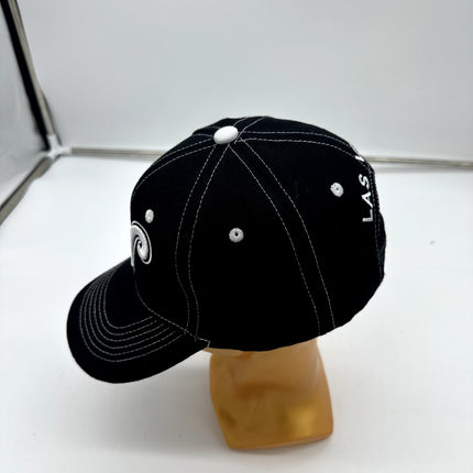 Vintage Las Vegas Sportscap Hat Black white stitching hook n loop adjustable hat