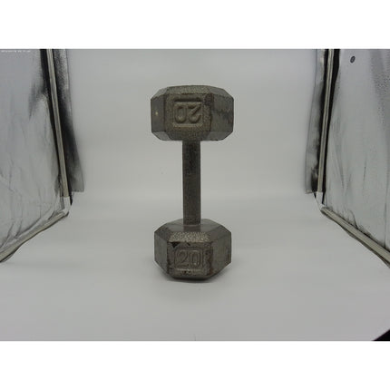 Vintage Single20 lbs CAST IORN DUMBBELL Trophy Doorstop Weight Lifting Barbell