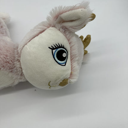 Build A Bear Arctic Pink Reindeer Winter with Gold Sparkle Hooves Stuffed Plush