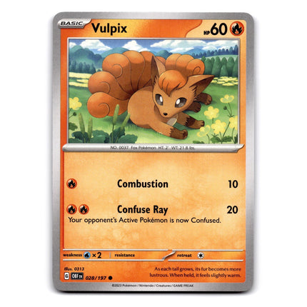 Vulpix Common SV03: Obsidian Flames 028/197 NM