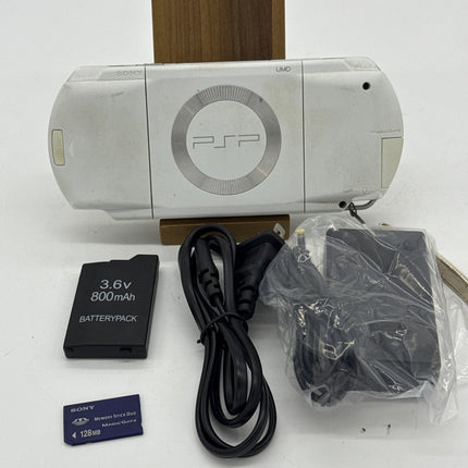 Sony PSP-1000 Console White Japan Model PSP Tested Working W/ Charger, Memory,