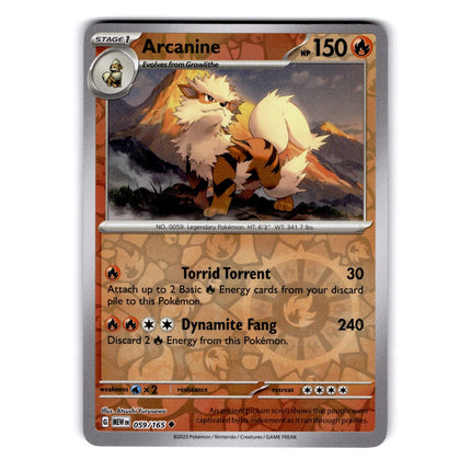 Arcanine Uncommon SV: Scarlet & Violet 151 059/165 NM