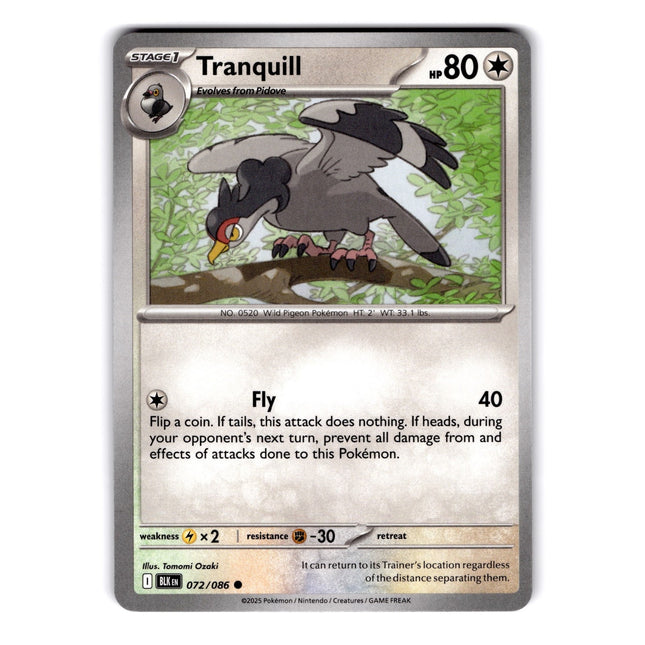Tranquill Common SV: Black Bolt 072/086 NM