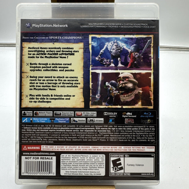 Medieval Moves Deadmund's Quest PlayStation 3 PS3 Complete in Box