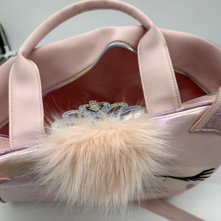 pink princess cat kitty duffle travel bag rainbow zipper