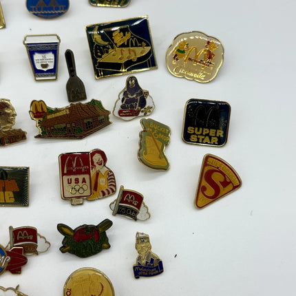 Lot Of 60+ Mcdonalds pins, mcdonalds worker pins, executive pin, and more