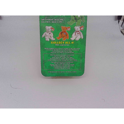 Erin The Bear-1996 McDonalds Ty Beanie Baby with Rare Errors 1993, OakBrook