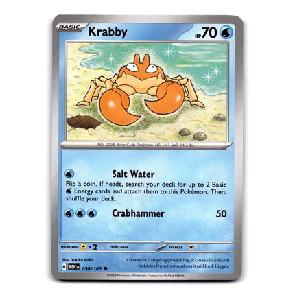 Krabby Common SV: Scarlet & Violet 151 098/165 NM