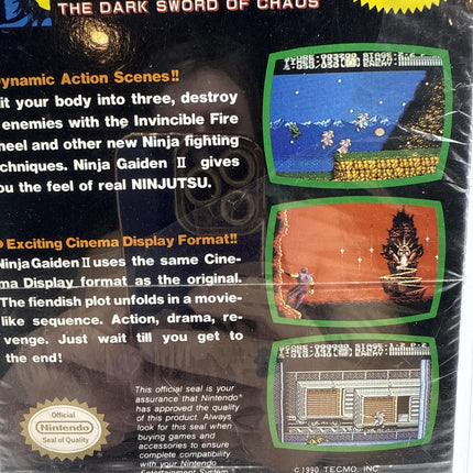1990 NINTENDO NES TECMO NINJA GAIDEN II DARK SWORD OF CHAOS CIB HIGH GRADE