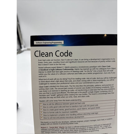 Clean Code: A Handbook of Agile Software Craftsmanship