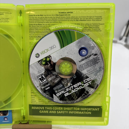 Tom Clancy's Splinter Cell: Blacklist (Microsoft Xbox 360, 2013) Disc & Case