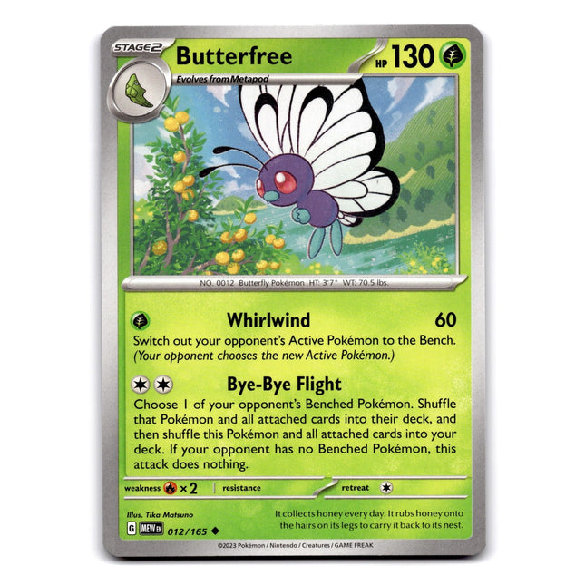 Butterfree Uncommon SV: Scarlet & Violet 151 012/165 NM
