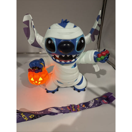 2025 Disney Parks Stitch GLOW IN THE DARK Mummy Halloween Popcorn Bucket NEW