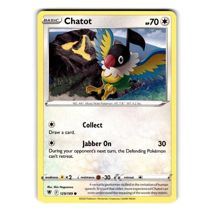 Chatot Common SWSH10: Astral Radiance 129/189 NM