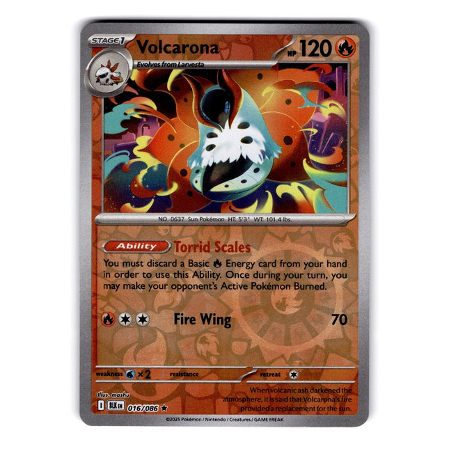 Volcarona Rare SV: Black Bolt 016/086 NM