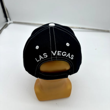 Vintage Las Vegas Sportscap Hat Black white stitching hook n loop adjustable hat