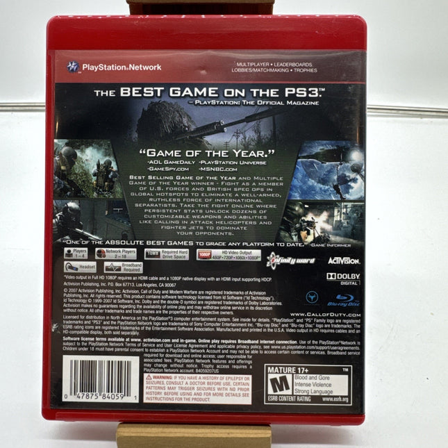 Call of Duty 4 Modern Warfare (Sony PlayStation 3, 2010) PS3 CIB Complete Manual