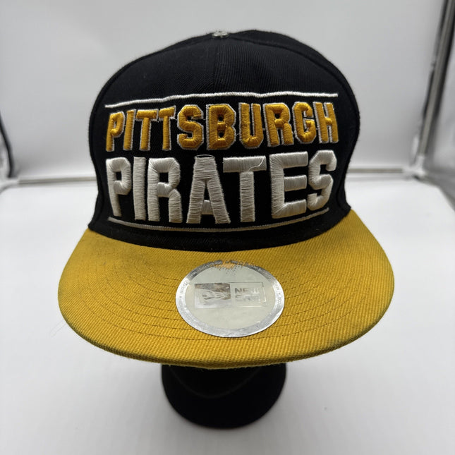 Pittsburgh Pirates New Era Fits Vintage SnapBack Cap Hat - Black Yellow