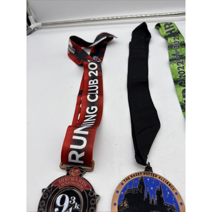 Harry Potter Hogwarts Running Club Race Medals Medallions W/ Lanyards Potterhead