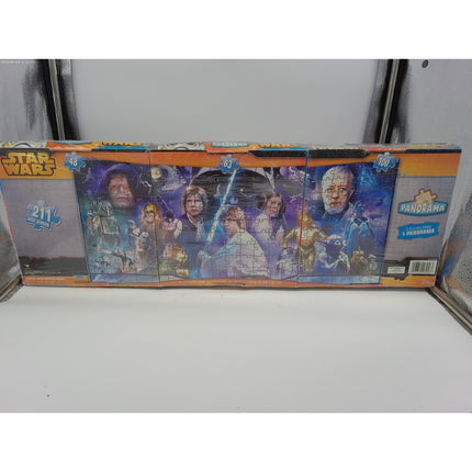Original Trilogy Star Wars 3 in 1 Panoramic Jigsaw Puzzle Set / 211 Pieces NEW