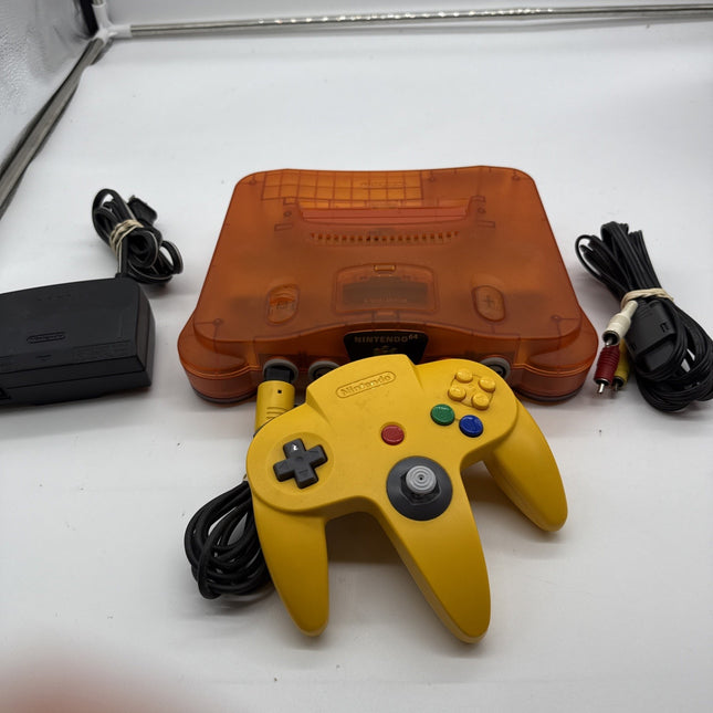 Nintendo 64 Console - NUS-001 -Funtastic Fire Orange - N64 - TESTED & Working !