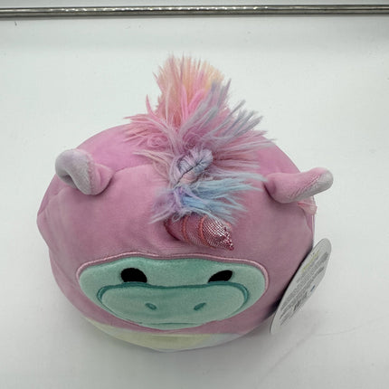 Squishmallows Kellytoy Soft 7½" Pillow Plush Hank Hippo in Pink Unicorn Costume