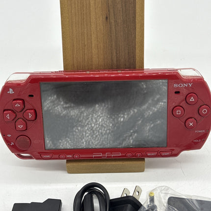 Sony PSP-2000 PSP 2000 Console Red Region free w/adapter, battery - Very Good