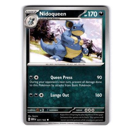 Nidoqueen Uncommon SV: Scarlet & Violet 151 031/165 NM