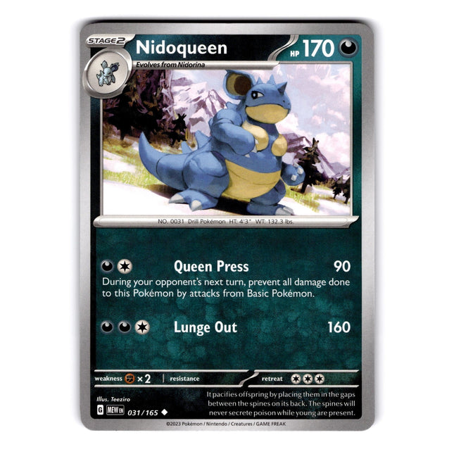 Nidoqueen Uncommon SV: Scarlet & Violet 151 031/165 NM