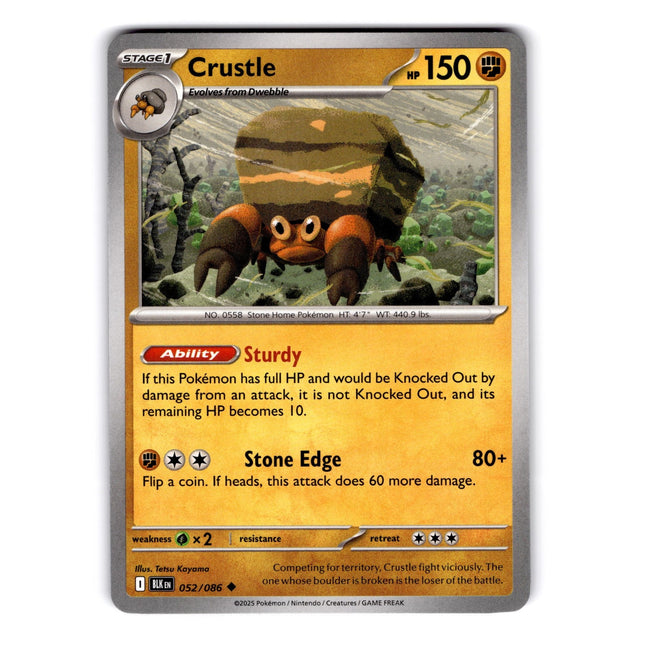 Crustle Uncommon SV: Black Bolt 052/086 NM
