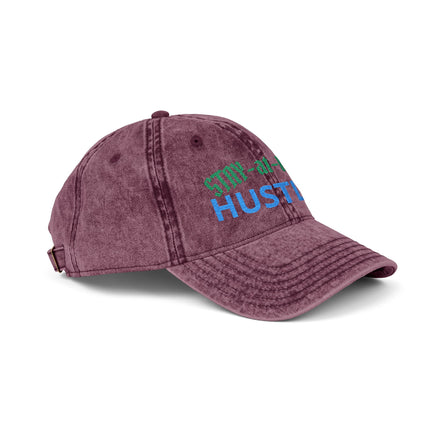 Stay-at-Home Hustler Vintage Cap — Embroidered Washed Baseball Hat