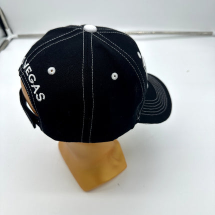 Vintage Las Vegas Sportscap Hat Black white stitching hook n loop adjustable hat