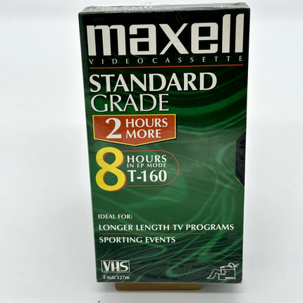 Lot of 1 Maxell 8 Hours VHS T-160 Standard Grade Video Cassette Tapes Sealed