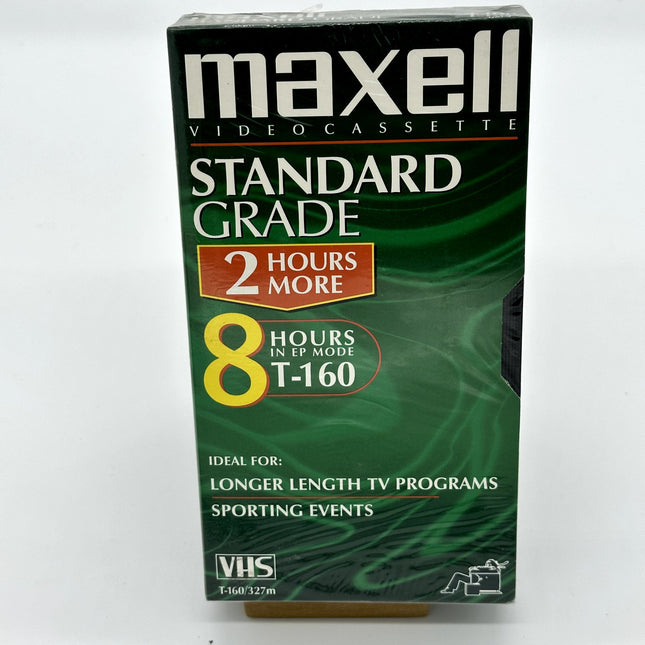 Lot of 1 Maxell 8 Hours VHS T-160 Standard Grade Video Cassette Tapes Sealed